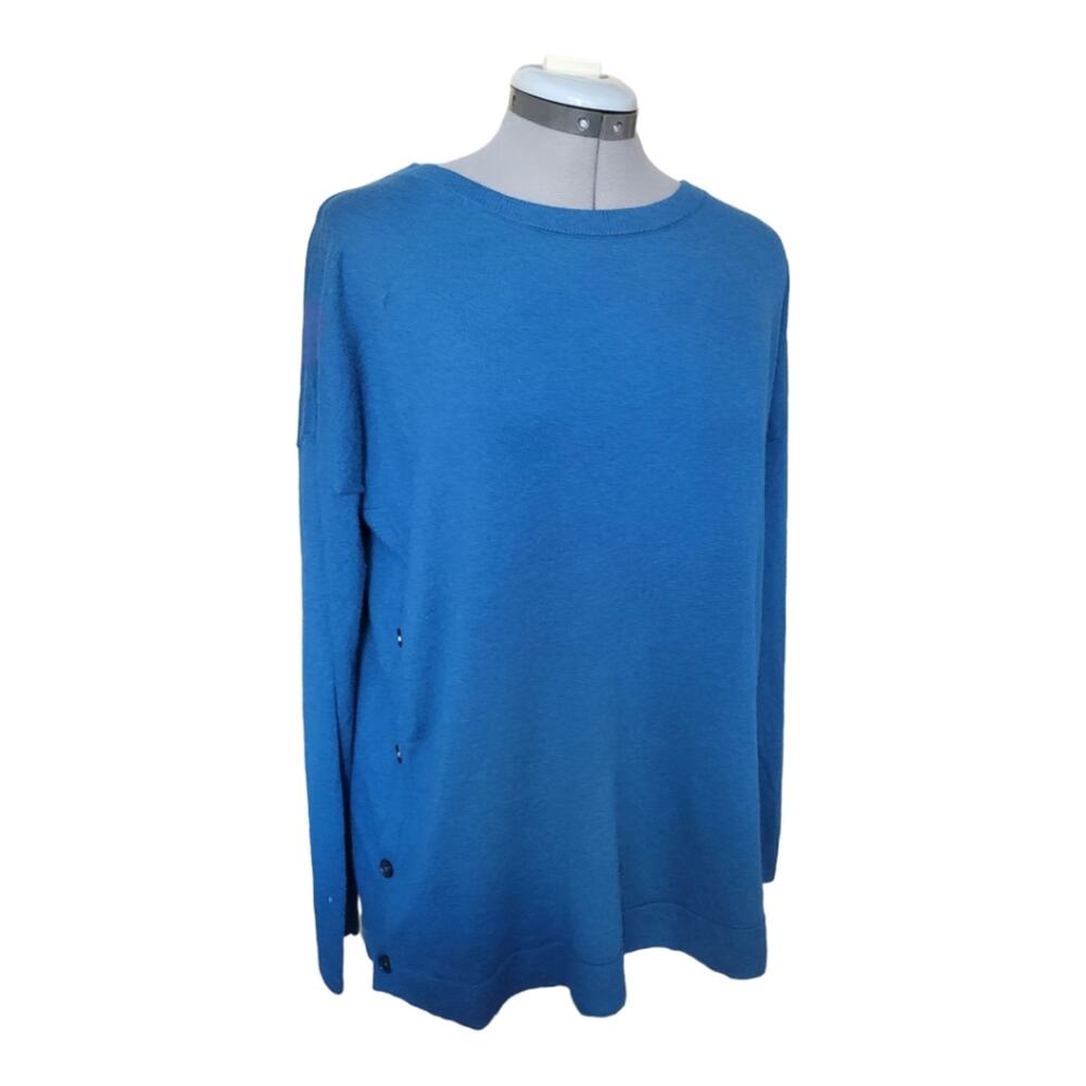 Talbots Navy Blue Wool Crew Neck Sweater